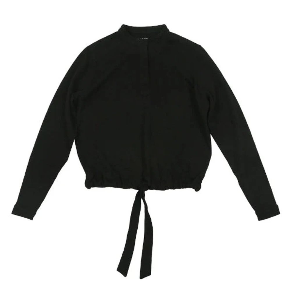Black Women's Sweater with Tie Detail